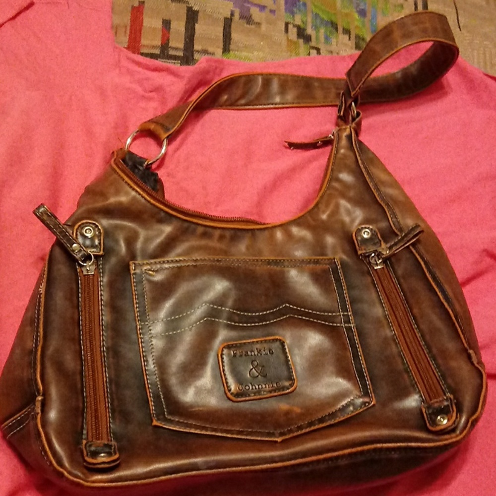 Soft brown Frankie and Johnny purse